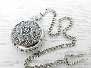 Personalized Silver Pocket Watch