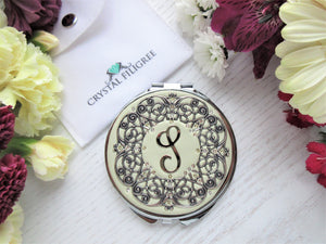 Large Monogram Personalized Compact Mirror