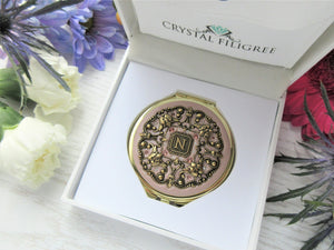 Personalized Gold Compact Mirror