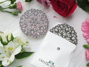 Pink and White Crystal Filigree GIant 7-day Pill Boxes