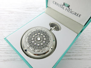 Classic Centerstone Pocket Watch with Scallop Filigree