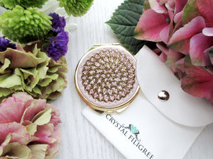 Crystalized Gold Compact Mirror