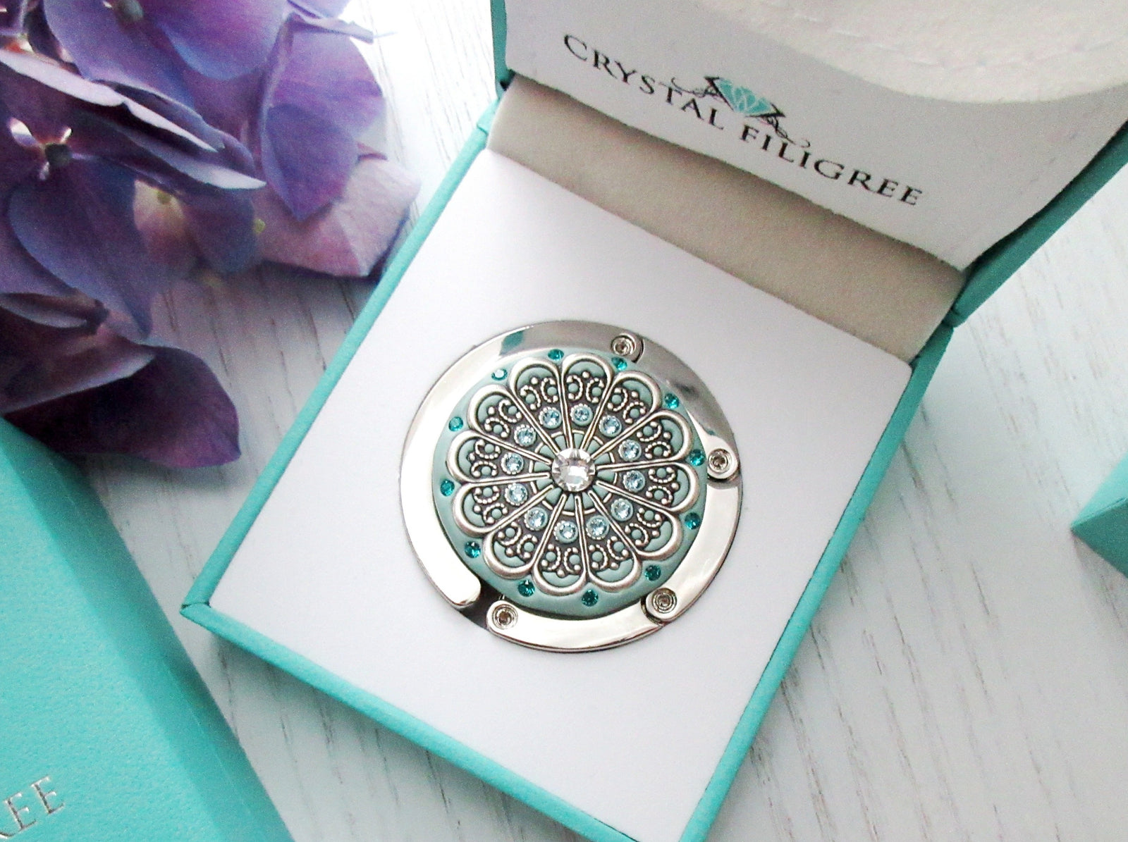 Centerstone Purse Hanger with Scallop Filigree