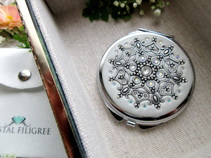 Snowflake Filigree Compact Mirror