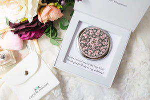 Personalized Compact Mirror with Gift Box and Card